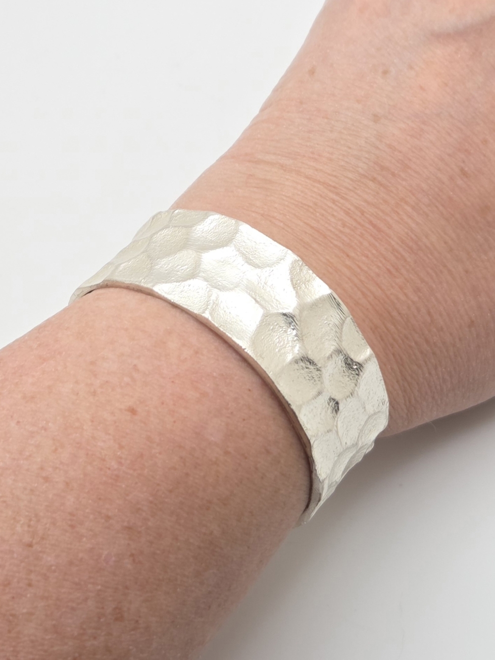 Rustic Cuff Hammered Silver Tone Statement Cuff Bracelet